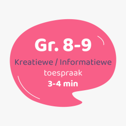 Kreatiewe/Informatiewe Toespraak Graad 8-9 (3-4 min)